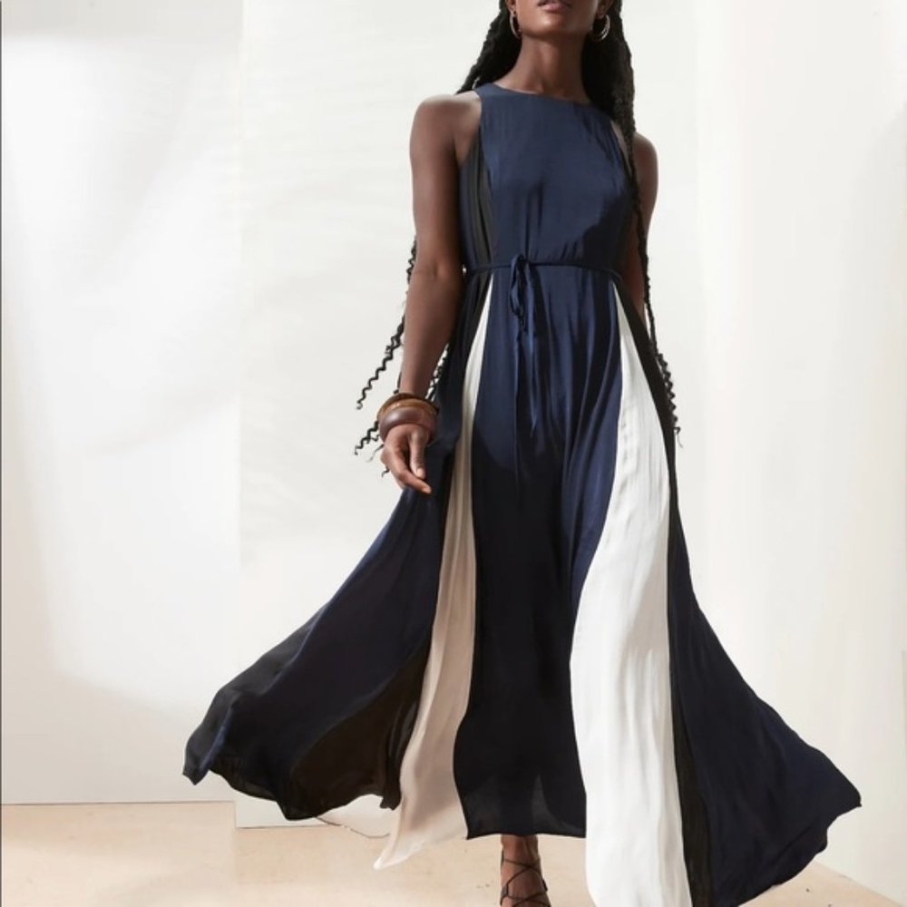 NWT Color Block Panel Maxi Dress